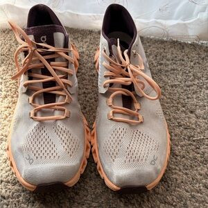 On Running Women's Shoes in Cream and Orange